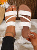Women's Solid Color Fashion Slippers, Woven Lightweight Flat Sandals, Comfortable Beach Slippers